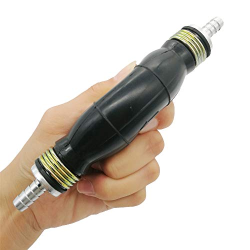 Amrxuts 8mm 5/16" Black Bulb Type Rubber Fuel Transfer Vacuum Fuel Line Hand Primer Gasoline Petrol Diesel Pump for Marine Boat Accessories