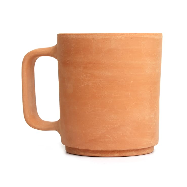 ARK Handcrafted Terracotta Clay Mug (350 ml) | Natural Earthen Cup for Tea, Coffee & Herbal Drinks | Chemical-Free, Eco-Friendly, Enhances Taste