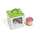 Lime Green Polka Dot Cupcake Boxes, 12 Count
