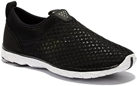 Jinfen Men &amp; Women Breathable Mesh Upper Lightweight Go Easy Leisure Comfort Quick Drying Shoes (44 EU (10 M US Men), Black)
