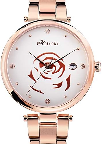レディース腕時計ダイヤモンドウォッチは 3dは ステンレススチールストラップスリムウォッチ防水クォーツ時計ファッションレディース腕時計 秋と冬の ご注文で当日配送 Color のエレガントなシルバーシャインダイヤルローズ B