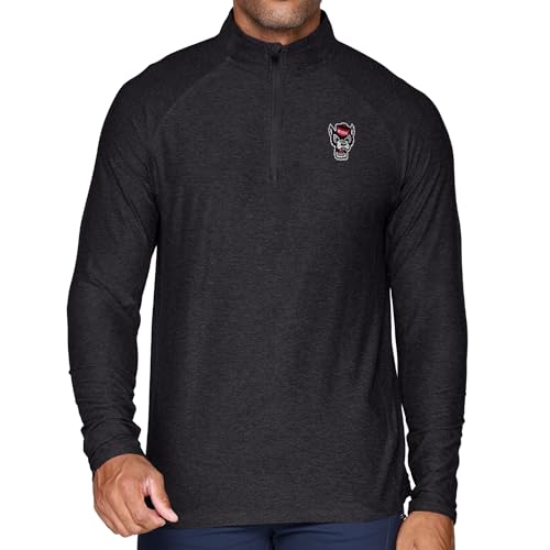 COLOSSEUM Men's NC State Wolfpack Vapor 1/4 Zip (Black, Medium)