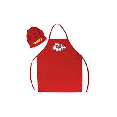 Men's Chef Hat & Apron - NFL - Kansas City Chiefs - Team Logo BBQ Barbeque Cook Grill Home Tailgating Picnic