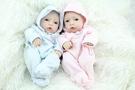 Amazon Npkdollリボーンベビードールハードシリコーン11インチ28センチメートル防水玩具フード付きの服ブルーピンク男の子と女の子 人形 Reborn Baby Doll A1jp 抱き人形 おもちゃ