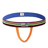 Arjen Kroos Men's Sexy Thong Underwear Jockstrap G-String T-Back (Large, Orange)