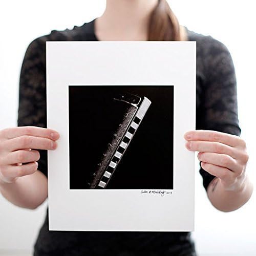 Harmonica Photograph (6 X 6 inches) Black and White Music Print