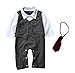 EGELEXY Baby Boy Formal Party Wedding Tuxedo Waistcoat Outfit Suit 6-12months Grey