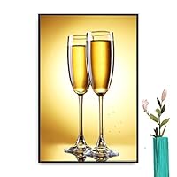 Framed Canvas Wall Art Red Wine Canvas Prints Home Artwork Decoration for Living Room,Bedroom - 16x24 inches