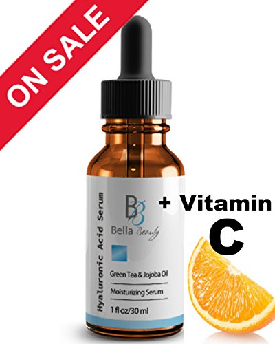 Hyaluronic Acid Serum with Vitamin C & E for Skin - Organic Anti Aging Topical Facial Pure Serum for Oily and Combination Skin - Best Face Serum Moisturizer - Wrinkle and Acne Remover - 1 fl oz.