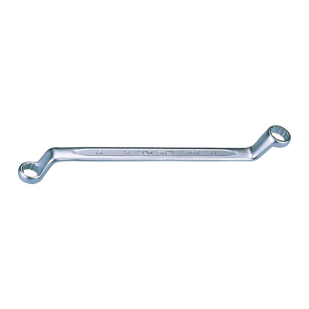 KING TONY 59703640 Alloy Steel 75° Offset Ring Wrench, 1-1/8-inch x 1-1/4-inch Size, 365 mm Length, Pack of 6