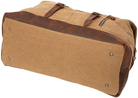 ORIENTAL GLORY Weekender Bag Mens ,Overnight Carry On Duffel Bag,Canvas Genuine Leather Duffler Bag For Men, Casual Bussiness Travel Bag (khaki) 4 ORIENTAL GLORY Weekender Bag Mens ,Overnight Carry On Duffel Bag,Canvas Genuine Leather Duffler Bag For Men, Casual Bussiness Travel Bag (khaki)