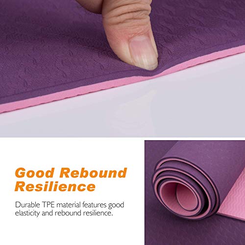 TOPLUS Yoga Mat, 1/4 inch Non-Slip Yoga & Exercise Mat with Carrying Strap, Eco Friendly Workout Mat - for Yoga, Pilates and Floor Exercises - Thumbnail 3