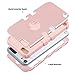 ULAK iPod Touch 7 Case, 3 in 1 Hard PC Case with Shockproof Silicone Interior Heavy Duty High Impact Dual Layer Protective Case for Apple iPod Touch 7th/6th/5th Generation (Pink)