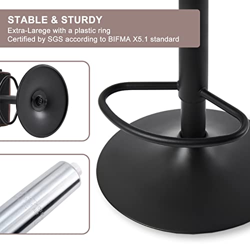 SUPERJARE Bar Stools Set of 2 360° Swivel Barstools with Back