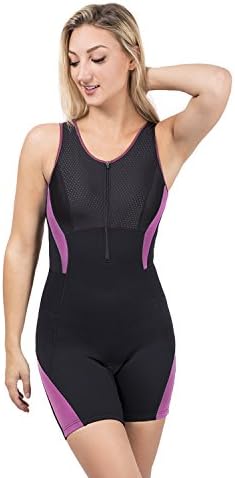 NZG Women's Weight Loss Waist Trimmer, One Piece Sauna Suit, Full Body Shaper &amp; Trainer for Tummy &amp; Thighs (Purple, 2X-Large)