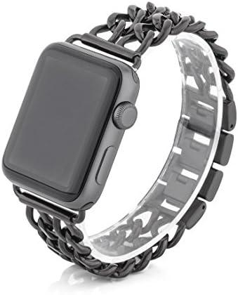 Seraph Gear Replacement Band for Apple Watch 42mm Series 1, Series 2 Stainless Steel iWatch Wrist Band, Black (Length Free)