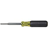 Klein Tools 32559 Multi-bit Screwdriver/Nut Driver, Extended Reach 6-in-1 Tool with Nut Driver, Phillips and Slotted Bits