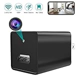 Spy Camera Wireless Hidden WiFi Camera with 32GB SD Card HD 1080P USB Charger Hidden Spy Security Camera Nanny Cam with Motion Detection for Home Office