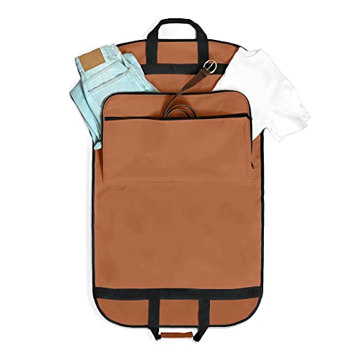 DALIX 39" Garment Bag Cover for Suits and Dresses Clothing Foldable w Pockets, Orange, OneSize, Soft