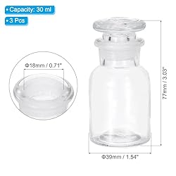 PATIKIL Reagent Media Bottle, 3 Pcs 30ml Glass Wide