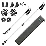 Trekking Poles by Vive (Pair) - Collapsible Hiking Sticks - Ultralight Antishock Walking Staff w/ Rubber, Ice & Snow Tips - Collapsible Walking Cane for Men & Women (White)