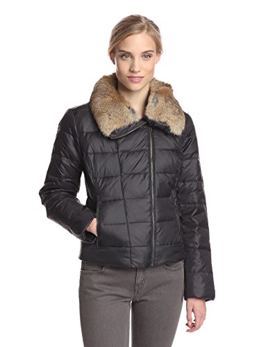 TUMI Stockholm Down Black Jacket Real Rabbit Fur Collar (Large) TUMI Stockholm Down Black Jacket Real Rabbit Fur Collar (Large)