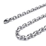 5mm KONOV Mens Silver Stainless Steel Necklace O Chain 14-40