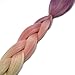 Ombre Jumbo Braiding Hair Extensions Synthetic Yaki Straight High Temperature Fiber Crochet Braids Hairstyles (Blond Pink Purple)