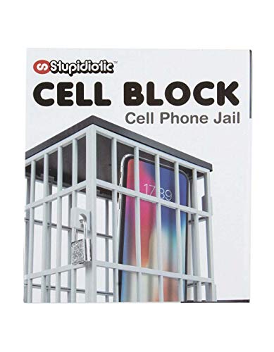 Stupidiotic Cell Block Cell Phone Jail with Lock and Key, Holds Up to 6 Devices or Smart Phones - //coolthings.us