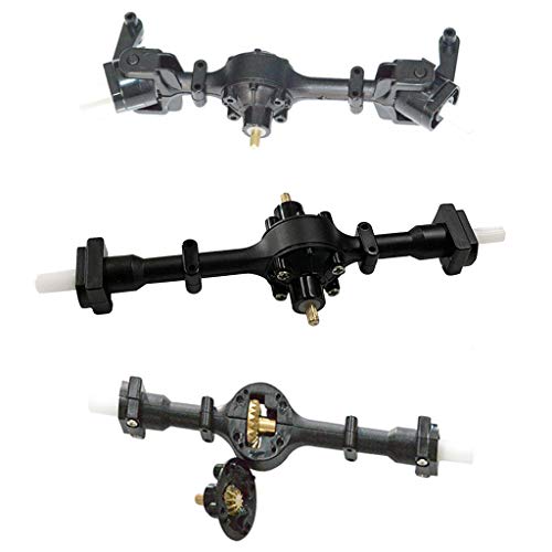 Metal Gear Sturdy Front +Central +Rear Axle Assembly Spare Part for WPL B36 B16 (Black)