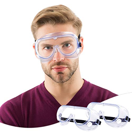 2 Pack Safety Goggles, Protective Safety Glasses, Soft Crystal Clear Eye Protection Perfect