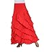 Elegant Long Swing Ballroom Dancing Latin Dance Party Skirt, (Red, One Size)