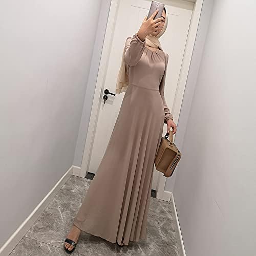 muslim chiffon dress Ramadan women's skirt summer Arab solid large wholesale XL Khaki price in UAE | Amazon UAE arabic jalabiya dress Afternoon Match Pink Linen Black Label Beautifully printed chiffon abaya Color:COPACABANA BEACH MULTICOLOR