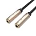 3.5mm Female to Female Stereo Coupler Plug, Vention 3.5mm Female Jack to Female Audio Cable Gold Plated Audio Extension Cable Aux Cable for Computer Mobile Phone PS3 PS4 1ft (0.3M)-Black primary