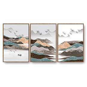 Framed Home Artwork Abstract Nature Landscape for Living...