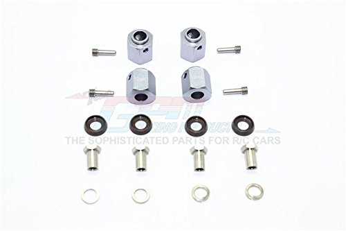 Traxxas TRX-4 Trail Defender Crawler Upgrade Parts Aluminum Wheel Hex Adapters 12mm - 4Pcs Set Gray Silver