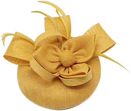 Sinamay Feather Fascinators Pillbox Hat Flower Derby Hat Cocktail Ball Wedding Church Tea Party