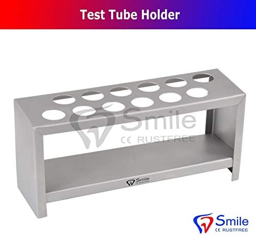 Stainless Steel Test Tube Stand Rack of 10 Tubes - Lab Supplies Science SD Instruments UK
