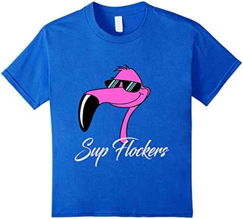 Kids Flamingo Funny T Shirt:Flamingo  4 Royal Blue