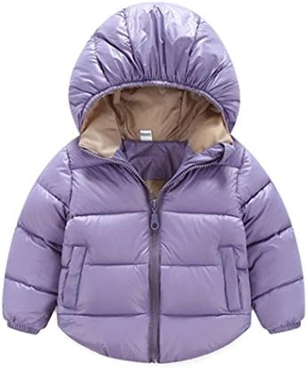 Baby Boys Girls Winter Puffer Cotton-padded Coat Thicken Down Jacket (12-18Months, Purple)