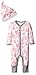 Burt's Bees Baby Baby Girls' Romper Jumpsuit, 100% Organic Cotton One-Piece Coverall, Waterlily Floral, 6-9 Months