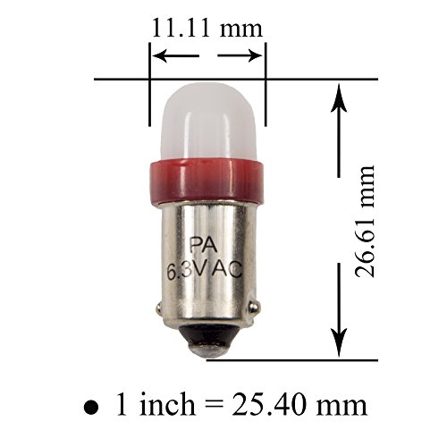 PA 10PCS #44#47#1893#756#1847 T11 ba9s 2 SMD 2835 LED 6.3V DC Wedge Pinball Gaming Machine Light Bulb Red - Thumbnail 5