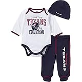 NFL Houston Texans Baby Boy Bodysuit, Footed Pant & Cap