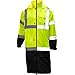 RK Class 3 Rainwear Reflective Hi-Viz Black Bottom Long Rain Coat RC-CLA3-LM22 (2XL, Lime)