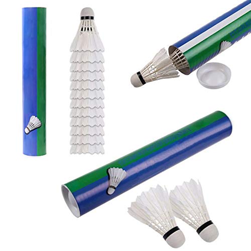 Alapaste 12-Pack Badminton Shuttlecocks Goose Feather Shuttlecocks Stable Durable Sports Training High Speed Badminton Birdies Balls,White - Thumbnail 2