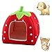 Cute Soft Sponge Strawberry Pet Cat Dog House Bed Warm Cushion Basket - L
