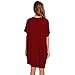 Dreaweet Women's Short Sleeve Loose Casual Solid O-Neck T-Shirt Dress