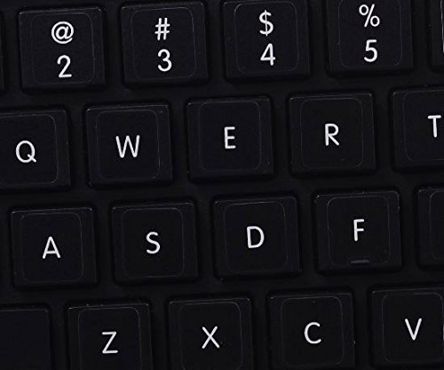 APPLE ENGLISH NON-TRANSPARENT KEYBOARD LABELS LAYOUT BLACK OR WHITE BACKGROUND FOR DESKTOP, LAPTOP AND NOTEBOOK (CG) (Black Background)