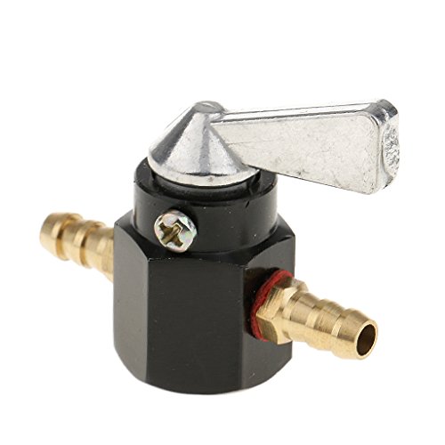 MonkeyJack 2 Pieces Black+Yellow 6mm 1/4'' Fuel Control Cut Off Valve Flow Switch for Motorcycles ATVs Dirt Bikes