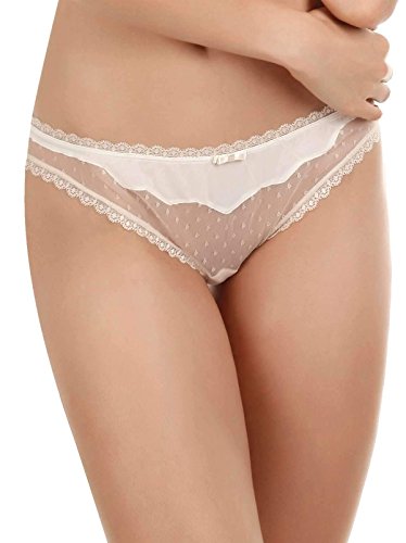 Felina Women's Marielle Low Rise Thong Panty, Vanilla, Medium - Thumbnail 2